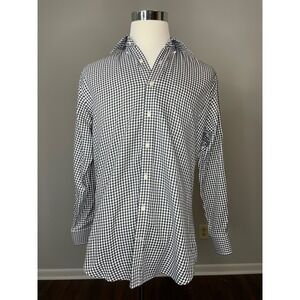 Peter Millar Medium Black Gingham Nanoluxe Easycare Button Down Shirt L/S